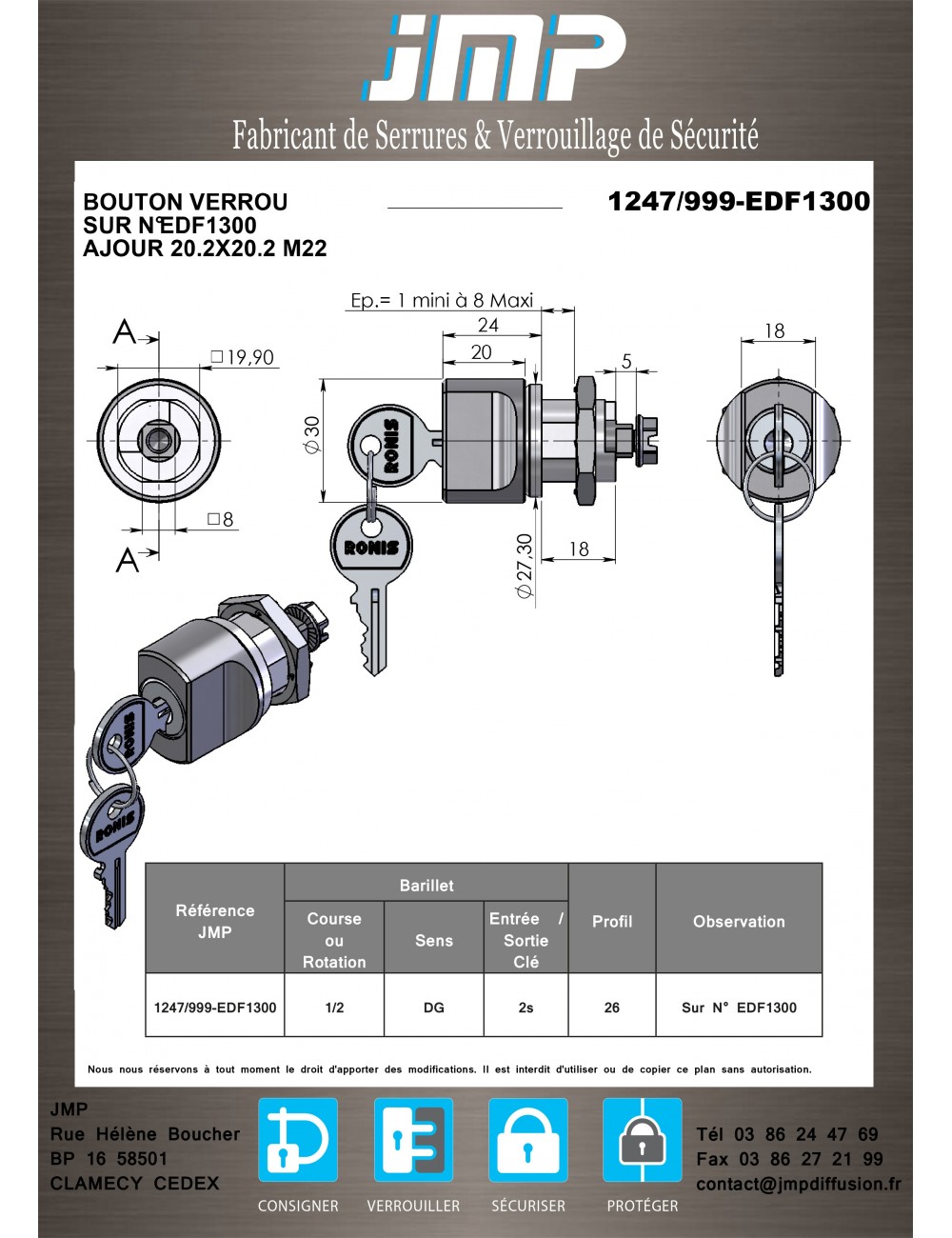 Bouton Verrou Alu Serrure Coffret Lectrique M Lg