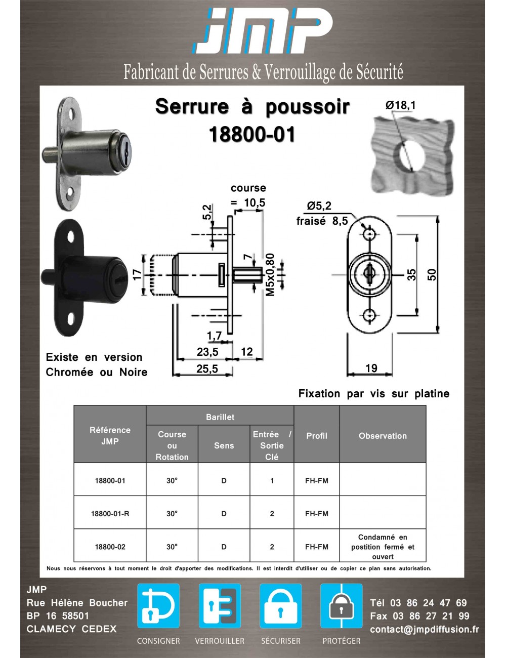 Serrure Porte Coulissante Poussoir