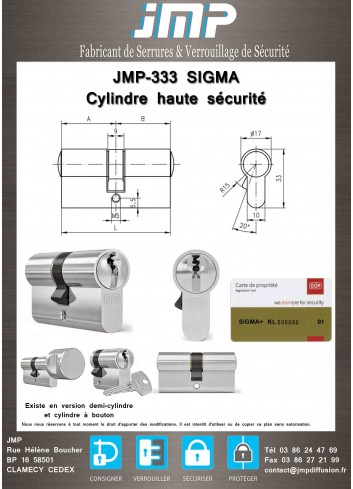 CYLINDRE HAUTE SECURITE SIGMA - plan technique 1