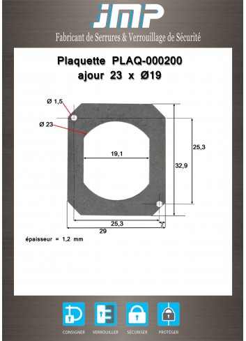 Plaquette PLAQ-000200 - ajour 23X19 - Plan Technique