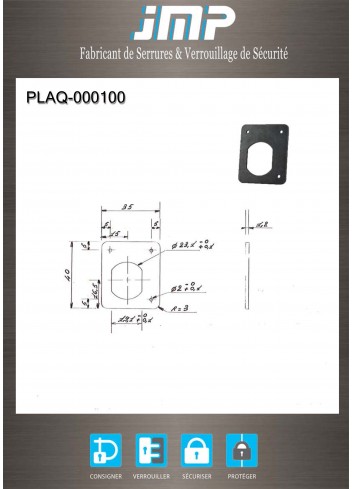 Plaquette PLAQ-000100 - ajour 23x19 INOX - Plan Technique