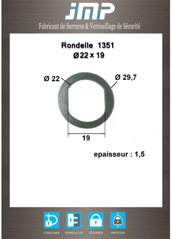 Rondelle 1351 Dimension  Ø 22 X 19 - Plan Technique