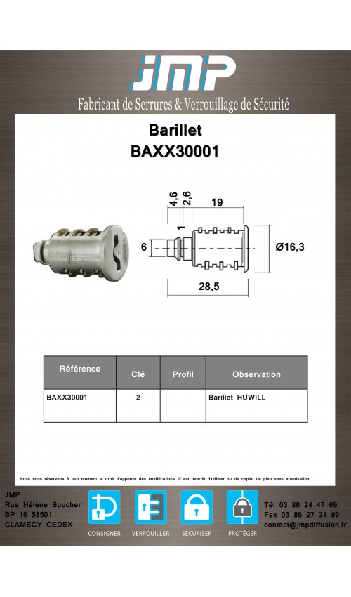 Barillet Serrure Baxx Extractible Mobilier Steelcase Silvera Et Knol