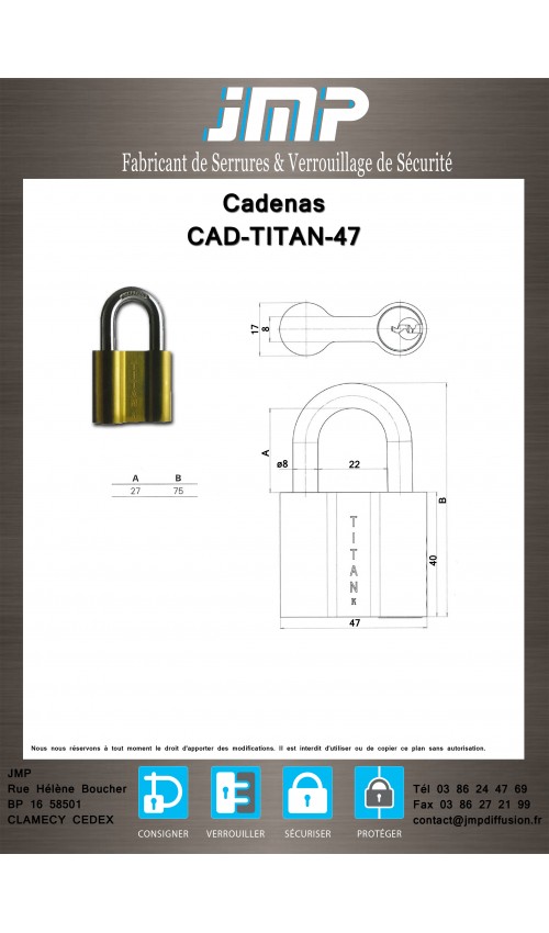 Cadenas CAD-TITAN-47 - Plan Technique