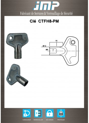 Clé triangle CTFH8-PM de 8 mm - Plan Technique
