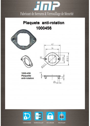 Plaquette anti rotation 1000456 - Plan Technique