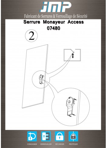 Serrure electronique 07480 Access avec paiement pour toilettes publiques porte palière 9 à 13 mm - Plan Technique 4