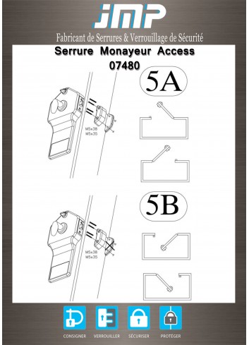Serrure electronique 07480 Access avec paiement pour toilettes publiques porte palière 9 à 13 mm - Plan Technique 6
