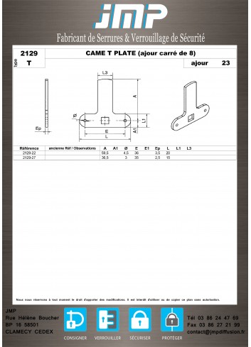 Cames 2129 - Plan Technique 6