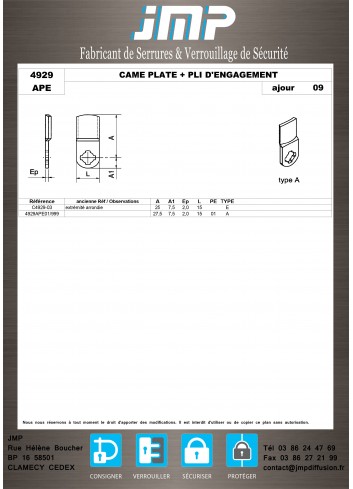 Cames 4929 - Plan Technique 2