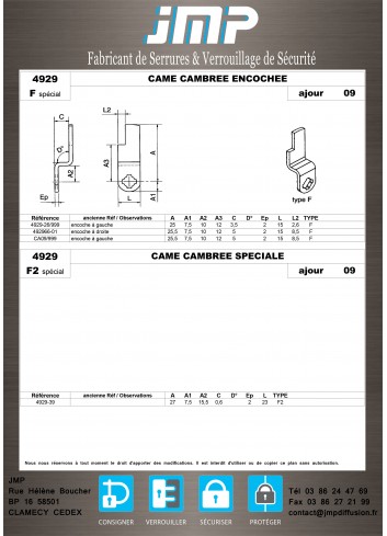 Cames 4929 - Plan Technique 8