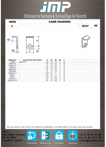 Cames 4929 - Plan Technique 15