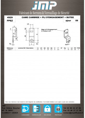 Cames 4929 - Plan Technique 11