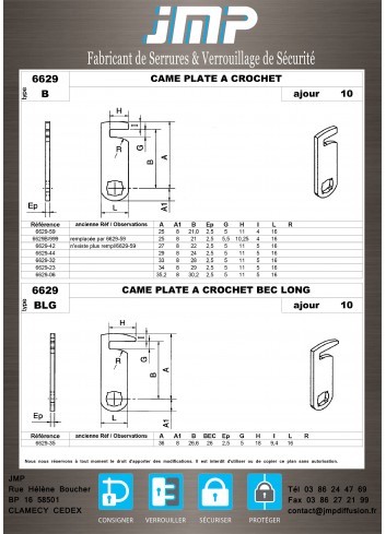 Cames 6629 - Plan Technique 2