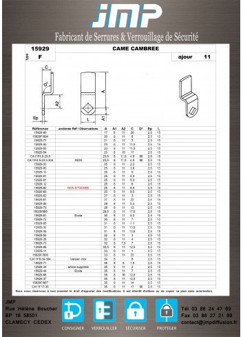 Cames 15929 - Plan Technique 4