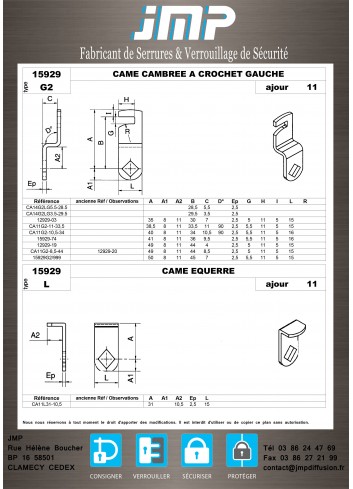 Cames 15929 - Plan Technique 8