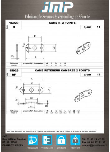 Cames 15929 - Plan Technique 9