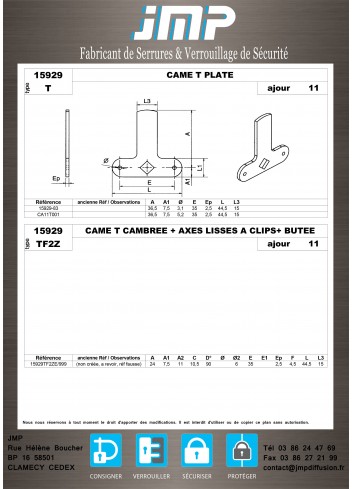 Cames 15929 - Plan Technique 10