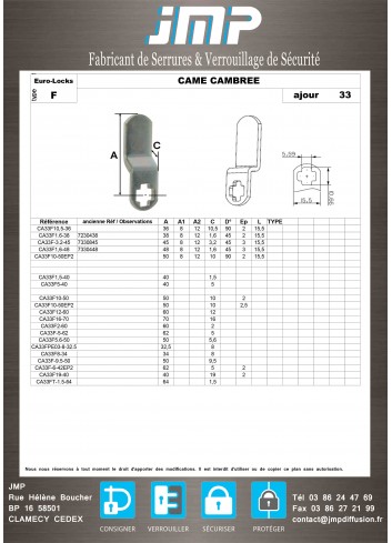 Cames CA33 - plan technique 3