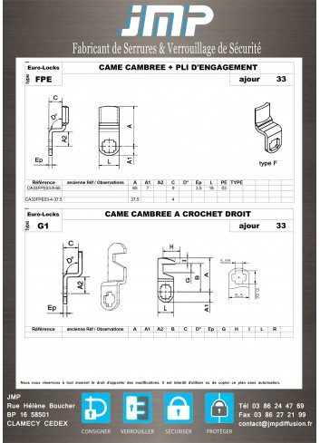 Cames CA33 - plan technique 4